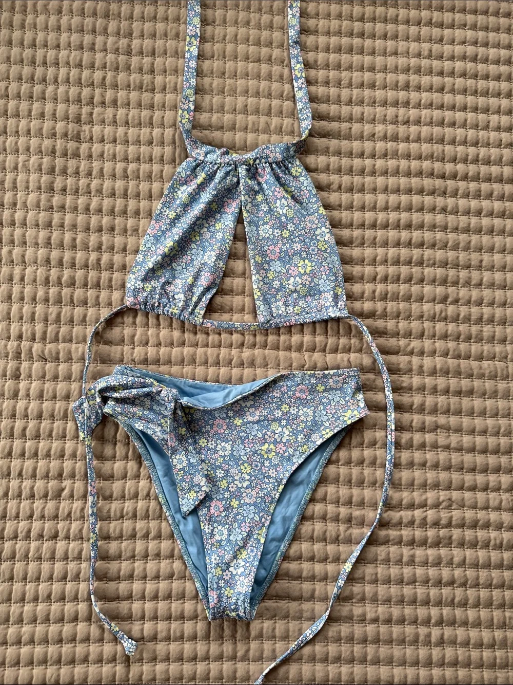 Frankie’s Bikini Springtime Cupid High Neck Bikini Top + Cupid High Waist Bottom